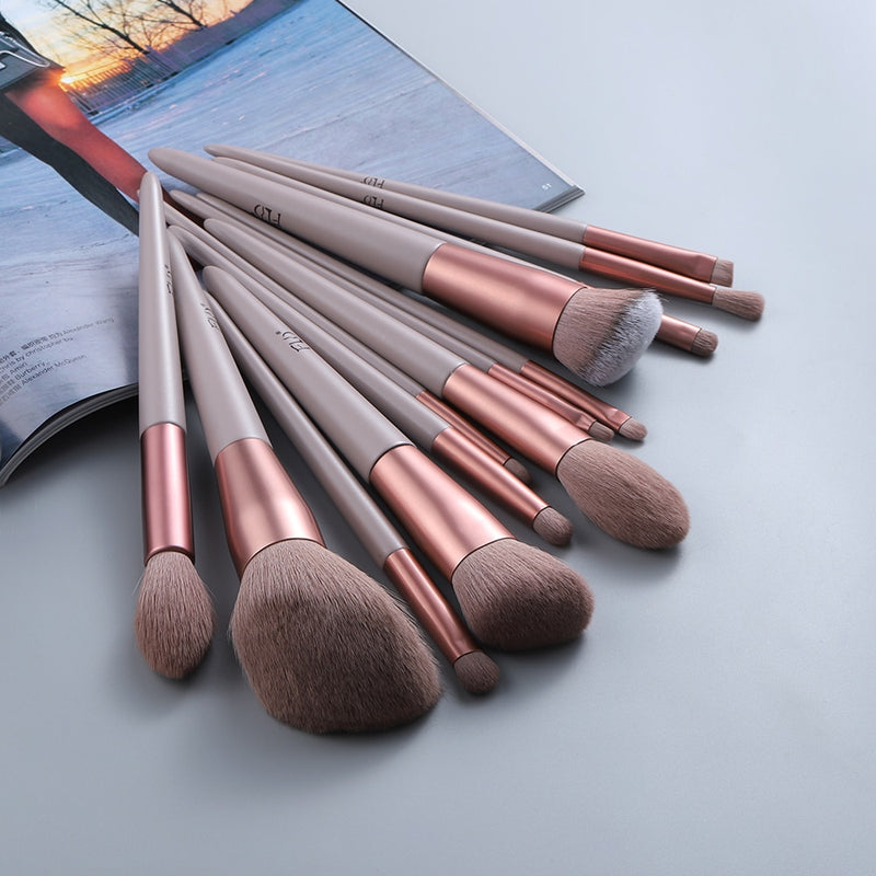 FLD 8/13pcs Natural Hair Makeup Brushes Set Professional Foundation Blushes Eyeshadow Eyebrow Blending Brush Tools Maquillaje