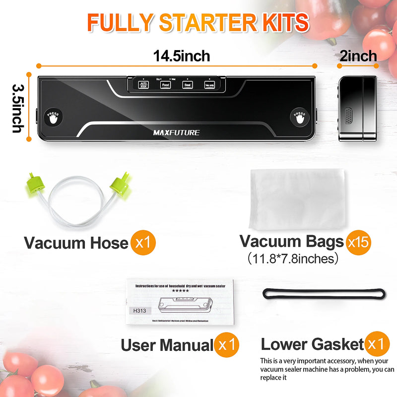 MAXFUTURE Vacuum Food Sealer Automatic Bag Packer Kitchen Food Saver Sous Vide