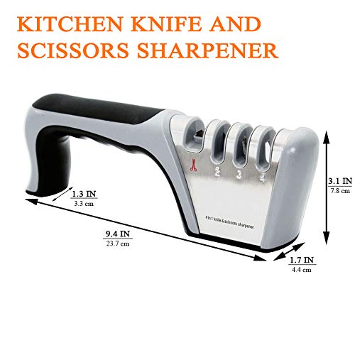 Knife Sharpener 4 Stages Tungsten Diamond Ceramic Professional Kitchen Sharpening Stone Grinder knives Whetstone Sharpener Tool