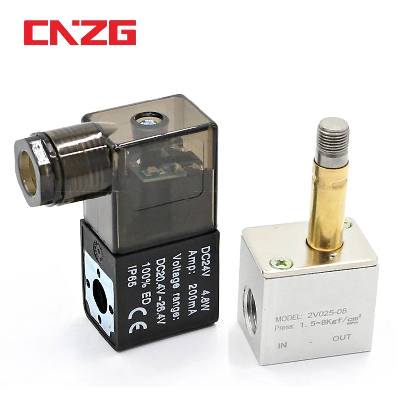 Air Solenoid Valves 2V025-08 2 Position 2 Port 1/4" Normally Closed Valv Pneumatic Solenoid Valve 12V 24V 110V 220V Volt