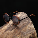 All Seasons Men Handmade Wooden Polarized Sunglasses Gradient Gray Lenses UV400 Retro Style Round Women Sun Glasses With Case