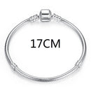 BISAER 100% 925 Sterling Silver Basic Snake Chain Zircon Bracelets Blue Demon Eye Bracelet & Bangles Charm Sizes 17–21 Jewelry