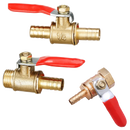 1pcBrass ball valve 4-12mm hose barb 1/8''1/2''1/4'' male thread, female thread joint, straight joint, for water, oil, fuel pipe