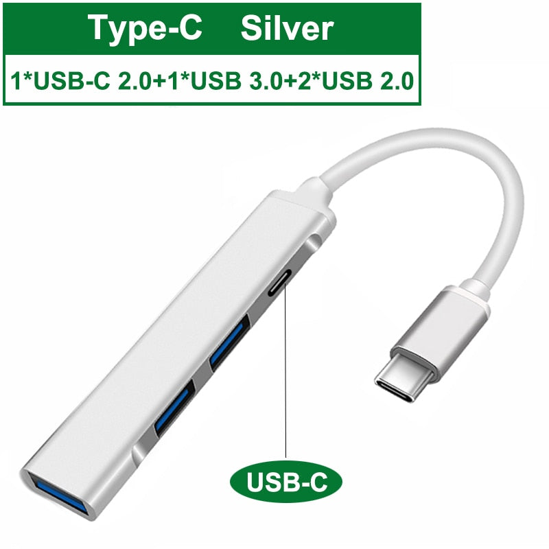 USB C HUB 3.0 Type C 3.1 4 Port Multi Splitter Adapter OTG For Lenovo Xiaomi Macbook Pro 13 15 Air Pro PC Computer Accessories