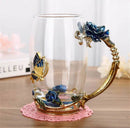 Handgemachte Emaille Kaffeetasse Kristallbecher Milch Zitrone Blumentee Tasse Hochwertiges Glas Trinkgeschirr Geschenk Paar Tasse Für Liebhaber Hochzeit