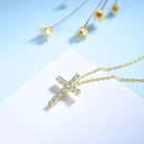 Kuololit 3.0mm Moissanite Cross Pendants For Women Solid 925 Sterling Silver Handset Luxury Necklace for Engagement Bridal Gifts
