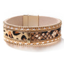 Amorcome Leopard Fashion Bracelets Woman Charm Multilayer Wide Wrap Leather Bracelets & Bangles Femme Party Jewelry Gift  2022