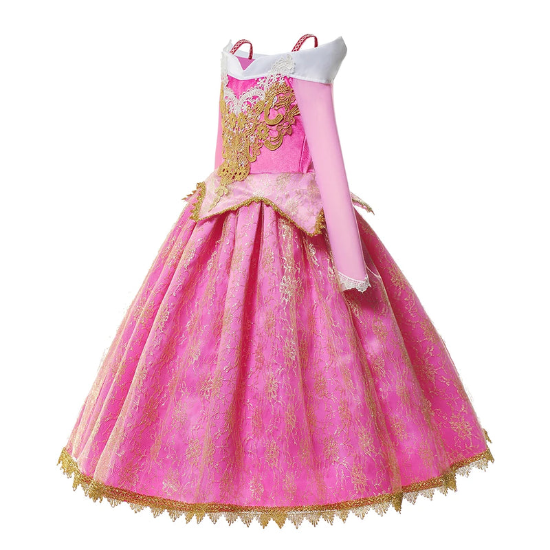 Disney Girls Sleeping Beauty Aurora Princess Halloween Cosplay Dress Off Shoulder Kids Gift Fancy Party Princess Clothing