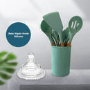 The Atelier | Non-Stick Silicone Kitchen Utensil Set with Wooden Handles