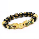 Feng Shui Glücksarmband für Männer und Frauen mit Pixiu, goldfarben, Armband für Reichtum und Glück, wechselnde Armbänder