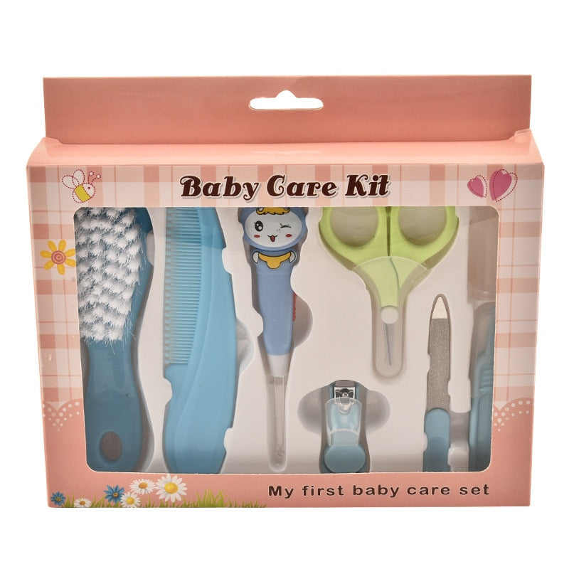 Multi-piece baby care set newborn hair trimmer nail thermometer beauty brush set scissors comb teether function children's wash