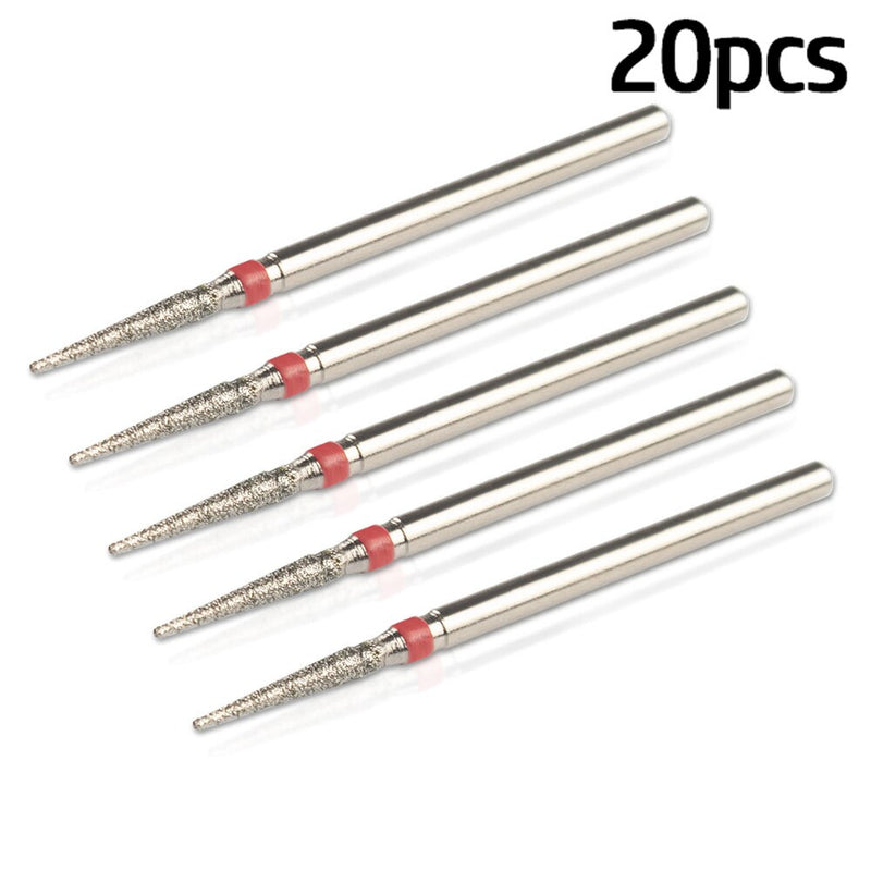 20pcs/Lot Diamond Milling Cutter for Manicure Nail Drill Manicure Machine Bit Accessories Cuticle Clean Mill Cutter Removing Gel