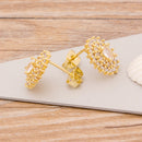 Fashion Women Geometric Stud Earrings Copper Cubic Zirconia Wedding Party Daily Wearable Charm Jewelry Hot Dropshipping Styles