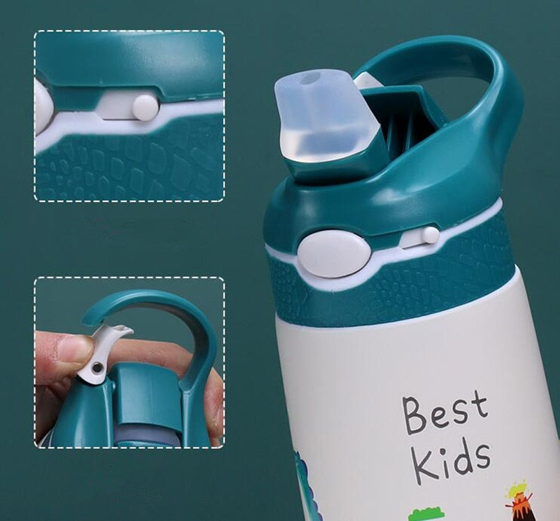 400ML Children Thermos Water Bottle Kids Thermos Mug Baby Duck Billed Straw 316 Stainless Steel Vacuum Flasks Tumbler Thermo Cup