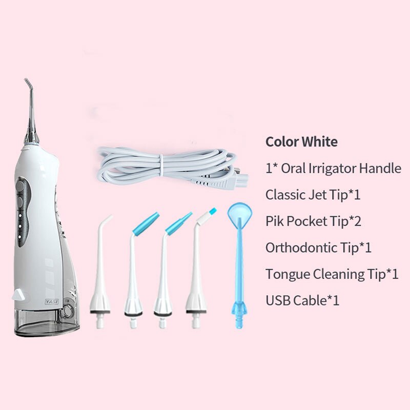 Electric Oral Irrigator Dental Water Flosser 3 Mode USB Rechargeable Family Travel Use Waterproof Water Jet Floss Teeth Cleaner