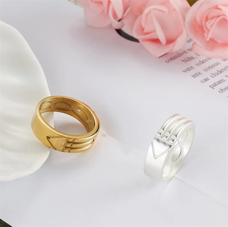 Stainless Steel Trendy Unisex Rings Gold/silver Plated Atlantis Rings for Women/men Engagement/Wedding Ring Jewelry