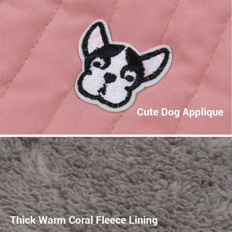 Winter Dog Clothes Thick Fleece Warm Dog Clothing Winter Dog  Jacket Reflective Adjustable Belly Quilted Dog Coat Removable Hood