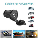 Dual USB KFZ-Handyladegerät 5V 2.1A USB Auto-Ladebuchse mit LED-Lichtern Zigarettenanzünder Wasserdicht 12V Ladezubehör