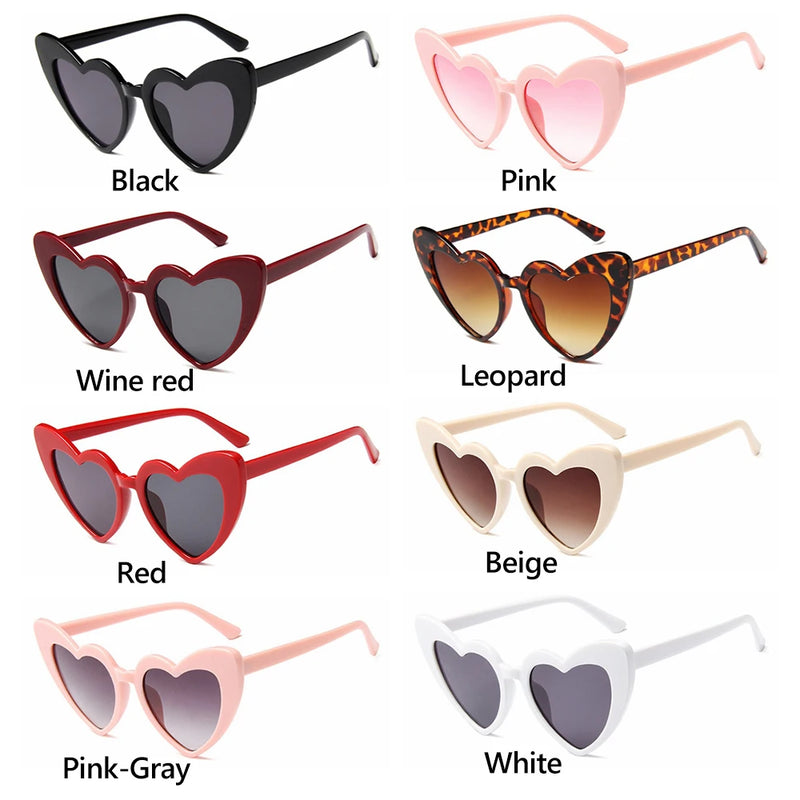 1PC Luxury Heart Shaped Sunglasses Big Frame Love Effect Sun Glasses Retro Women  lana del rey Eyewear UV400 Protection