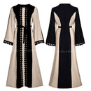 New Muslim Robe Islamic Clothing for Women Middle East Duibai Arab Ramadan Prayer Lace Polka Stiching Elegant Abaya Belt Dress