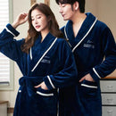 Liebhaber Korallenfleece Robe Herbst Winter Warme Schlafanzug Frauen Männer Verdicken Flanell Bademantel Lounge Nachthemd Hauskleidung Übergröße