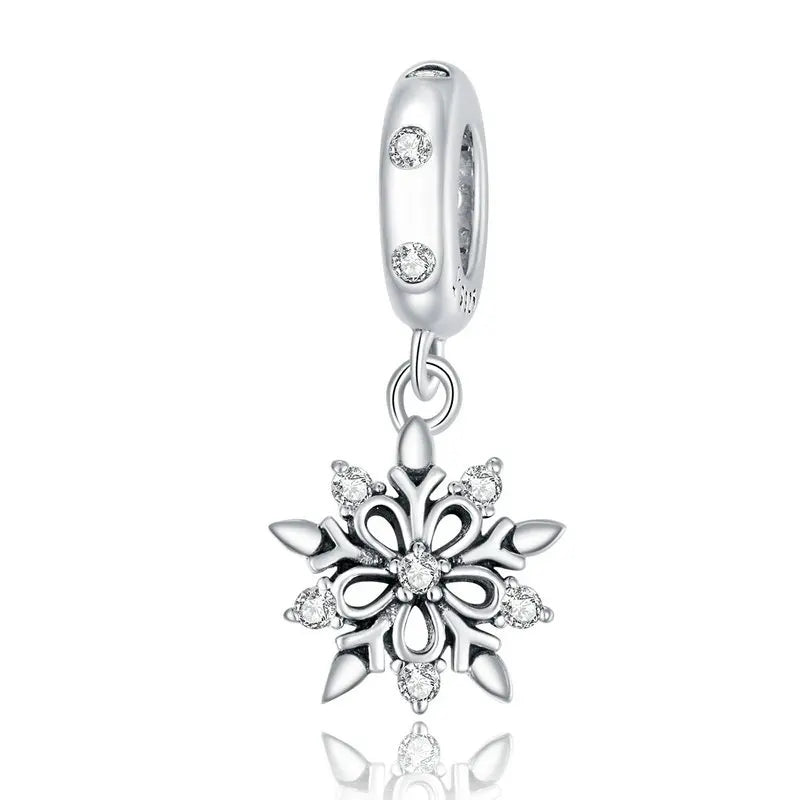 BAMOER Silver Charm Collection 925 Sterling Silver Dazzling CZ Beads fit Bracelets & Bangles Jewelry