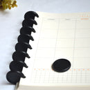 12pcs 18/24/28/32/38mm Plastic Binding Disc Black Plastic Ring Buckle Disc Buckle Mushroom Hole Button Loose-leaf Notebook Round