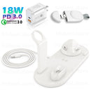 3 in 1 Wireless Charger for iPhone Wireless Charger 3in1 Induction Charging Dock Station for iPhone 12 SE 11 Apple Watch Airpods