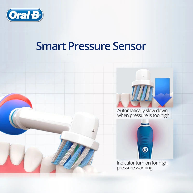 Original Oral B Pro4000 Ultrasonic Electric Toothbrush Inductive Rechargeable Teeth Whitening Oral Deep Clean Gift 6 Brush Heads