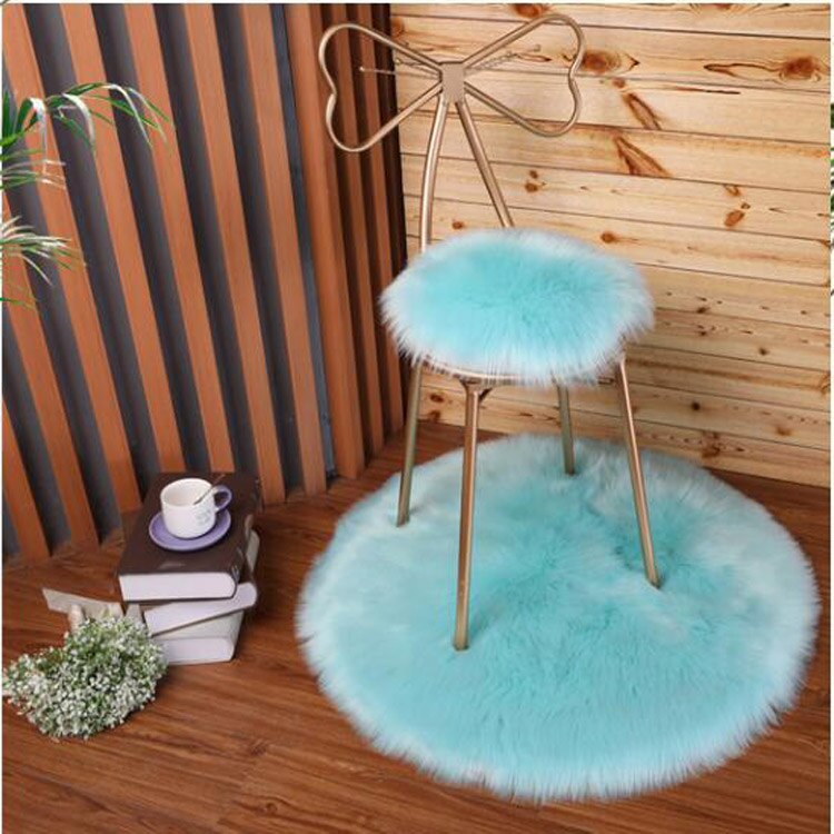 Luxury Soft Small Artificial Sheepskin Rug Chair Cover Bedroom Mat Artificial Wool Warm Hairy Carpet Seat Covers Washable Gift