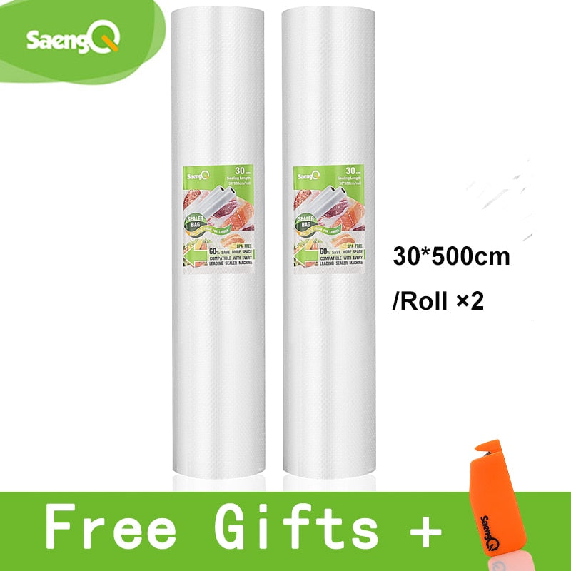 saengQ vacuum bags for food Vacuum Sealer Food Fresh Long Keeping 12+15+20+25+30cm*500cm Rolls/Lot bags for vacuum packer