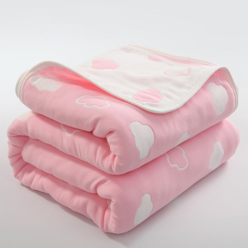 90*100cm Soft Breathable Cotton Baby Blanket for Newborn 6 Layers Muslin Gauze Growth Baby Quilt Newborn Baby Bath Swaddle Wrap