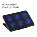 Coolcold RGB Light Base Cooler Notebook Six LED Fan 10-15.6 Inch Gaming Laptop Cooler Cooling Pad With Phone Holder