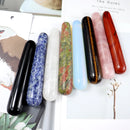 Wholesale Natural Stone Crystal Massage Stick Rose Quartz Wand Face Head Eye Massager Body Neck Health Skincare Acupuncture Pen