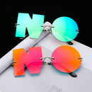 1PC Unisex Mirror Rimless Sunglasses Vintage Fashion Letter NO Eyewear Punk Goggles Luxury Sun Glasses Metal Trend UV400 Shades
