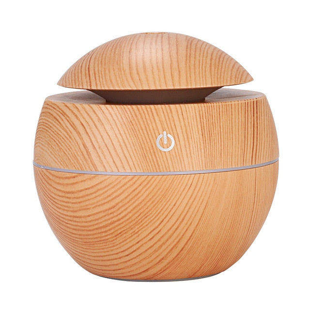 Mini Air Humidifier Ultrasonic USB Aroma Diffuser Wood Grain LED Night Light Electric Essential Oil Diffuser Aromatherapy Home