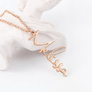 JewelOra 925 Sterling Silver Personalized Vertical Cursive Nameplate Necklaces &amp; Pendants Customize Name Necklaces for Women