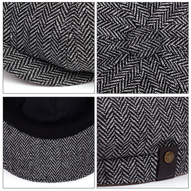 Fashion Wool Newsboy Caps New Men Herringbone Flat Caps Women Coffee British Gatsby Cap Autumn Winter Woolen beret Hat casquette