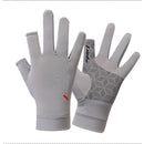 Sports Golf Ice Silk Riding Driving Gloves Two-Finger Fishing Gloves Non-Slip Fitness High-Elastic Ultraviolet Protection Gloves