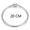 BISAER 100% 925 Sterling Silver Basic Snake Chain Zircon Bracelets Blue Demon Eye Bracelet & Bangles Charm Sizes 17–21 Jewelry