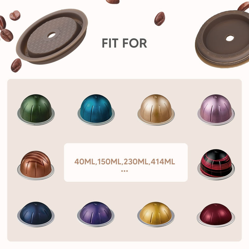 icafilas for Nespresso Vertuo Next Reusable Coffee Capsule Lid Pod Cover &amp; Food Grade Silicone Lid