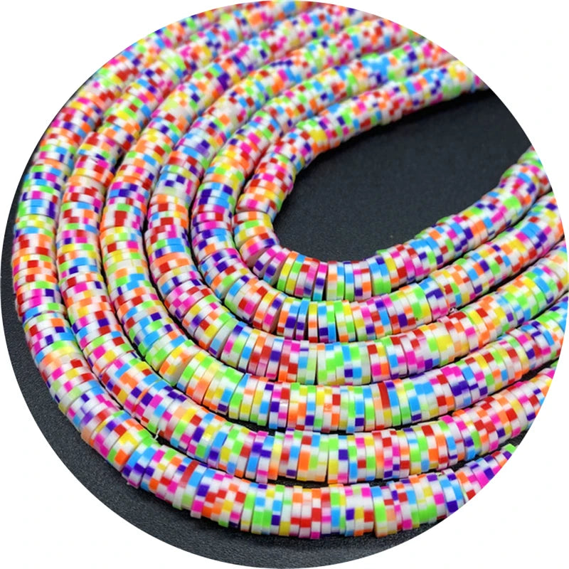 400pcs/Lot 3/4/5/6mm 16inch Round Slice Clay Beads Spacer Beads Polymer Clay Beads For Jewelry Making DIY Handmade Accessories