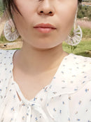 BOHO Statement Ohrringe Bijoux Modeschmuck Handgemachte Böhmische Naturstein Glas Große Creolen für Frauen