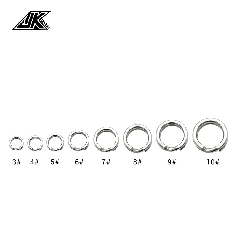 JK 3packs No.3-10/6-14mm HOT Fishing Split Rings For Heavy Duty Fish hook Connector Assist Hooks Sea Fishing Accessories Tackle