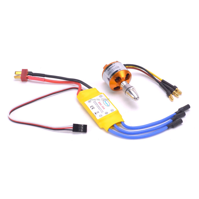 2212 1400KV Brushless Motor + 30A / 40A ESC + SG90 Servo + 8060 Propeller + Push Rod + Servo Angle Adjuster For RC Wing SU-27