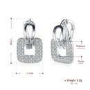 Neue Fashion Runde&Eckige AAA Zirkon Anhänger Creolen 925 Sterling Silber Feine Strass Ohrringe Damen Geschenk Schmuck Ohrhänger