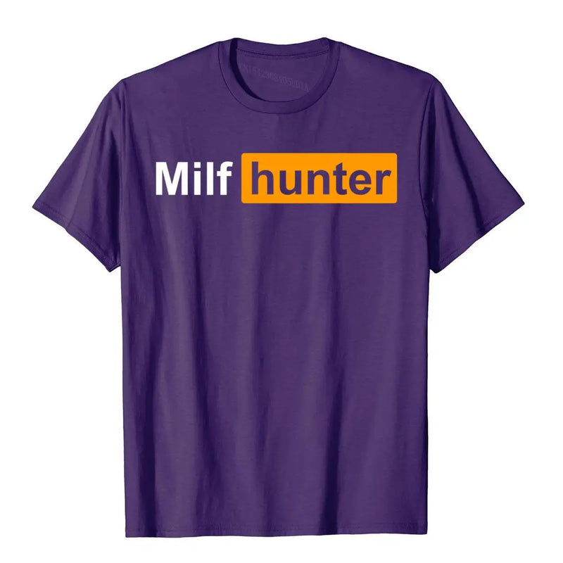MILF Hunter Funny Adult Humor Joke For Men Who Love Milfs Graphic Top T-Shirts Tops Shirts Brand New Cotton Holiday Tight Adult