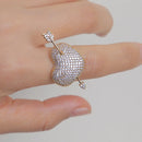 Bubble Letter Couples Ring for Men Arrow Heart Real Gold Plated Hip Hop Jewelry Valentines Day Gift 2022 Trend