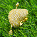 Bubble Letter Couples Ring for Men Arrow Heart Real Gold Plated Hip Hop Jewelry Valentines Day Gift 2022 Trend