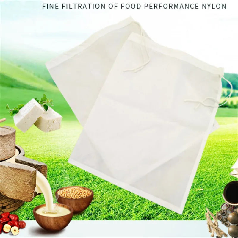 Food Grade Nylon Filter Bag Net 100 Mesh Tea Beer Milk Coffee Oil Filtration Strainer Mesh Kitchen Filter Fabric Bags